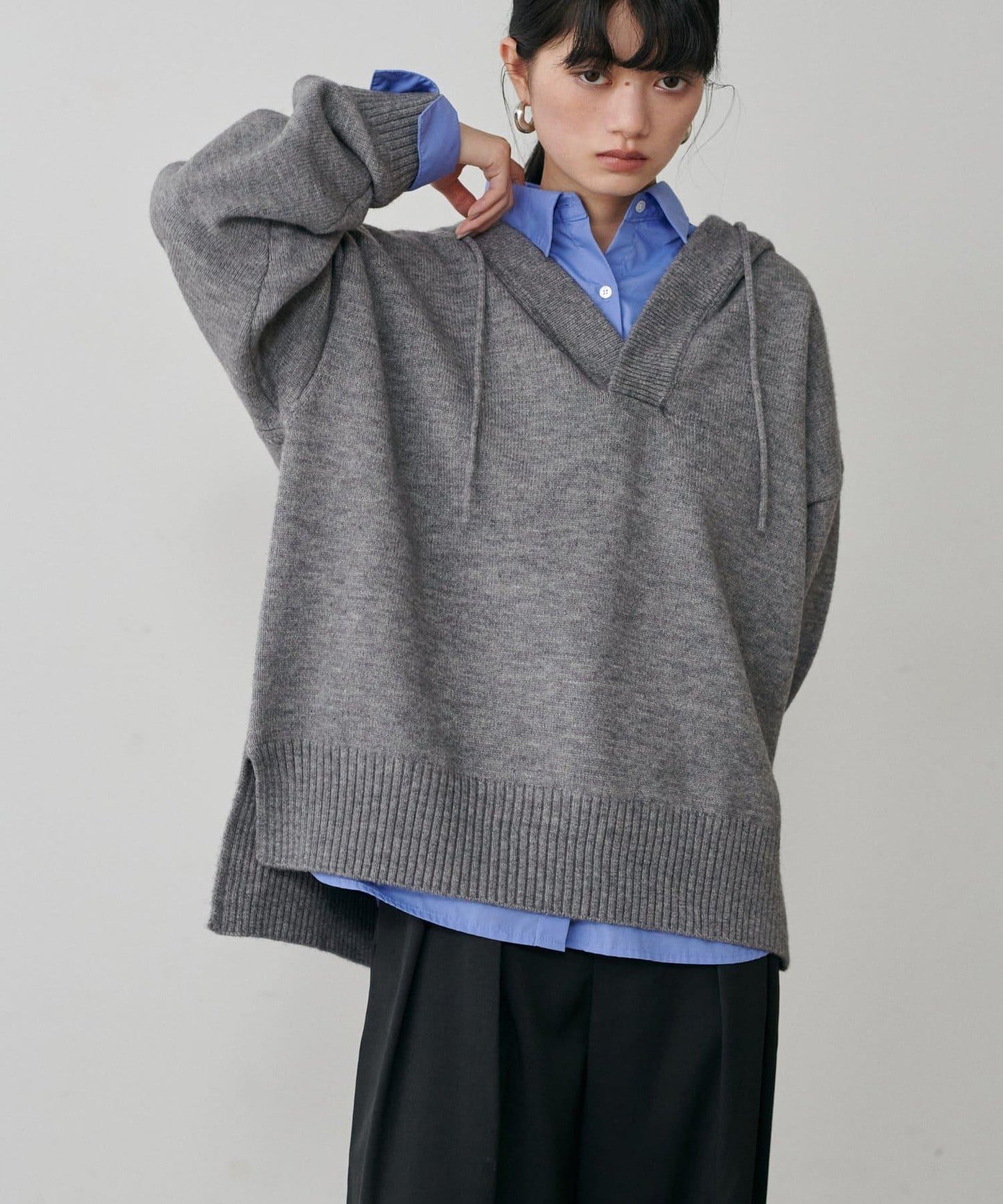 連帽針織套頭衫