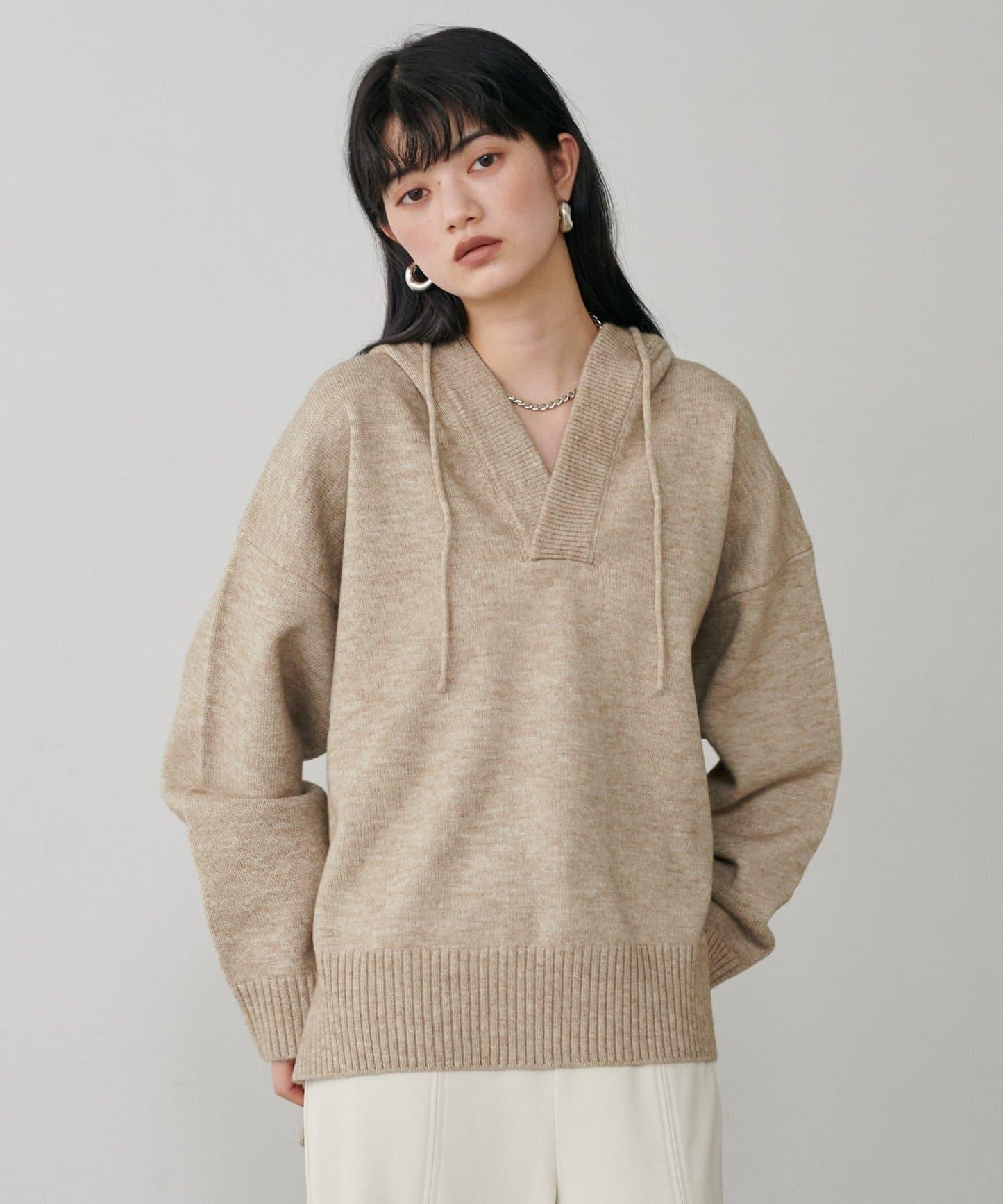 連帽針織套頭衫