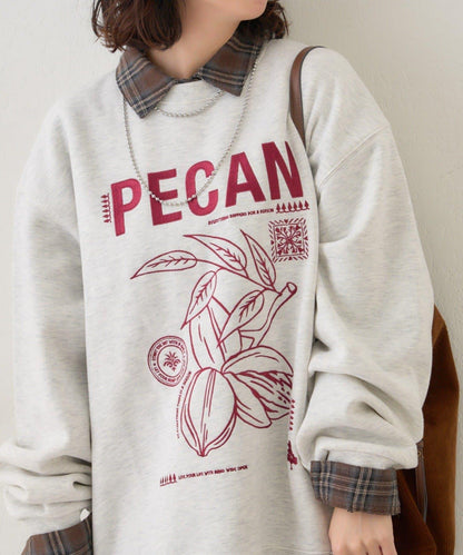 【NUNIFE】圖案刺繡加絨衛衣