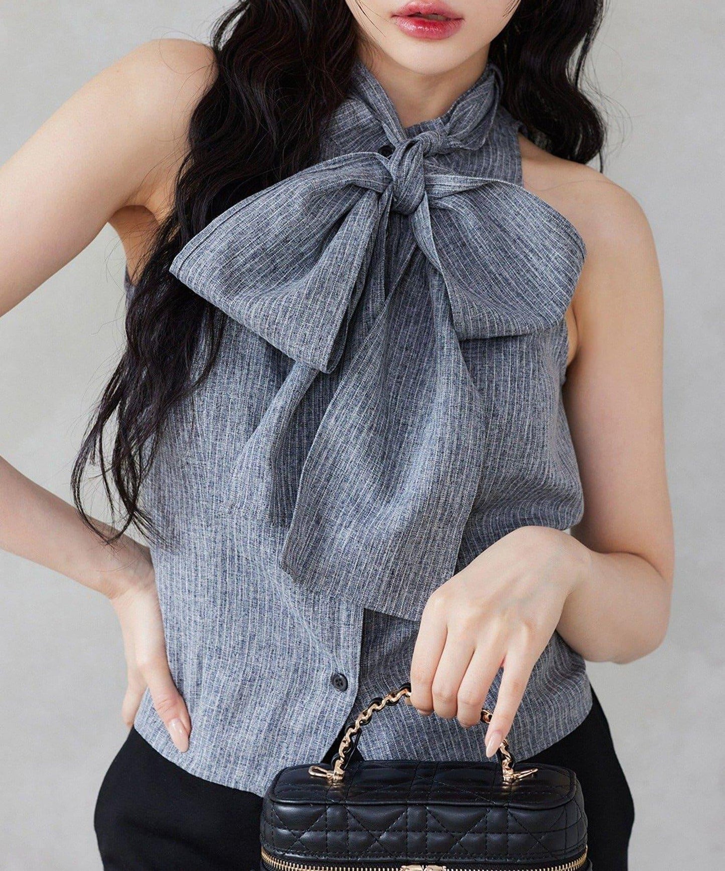 【one after another】美式無袖蝴蝶結襯衫