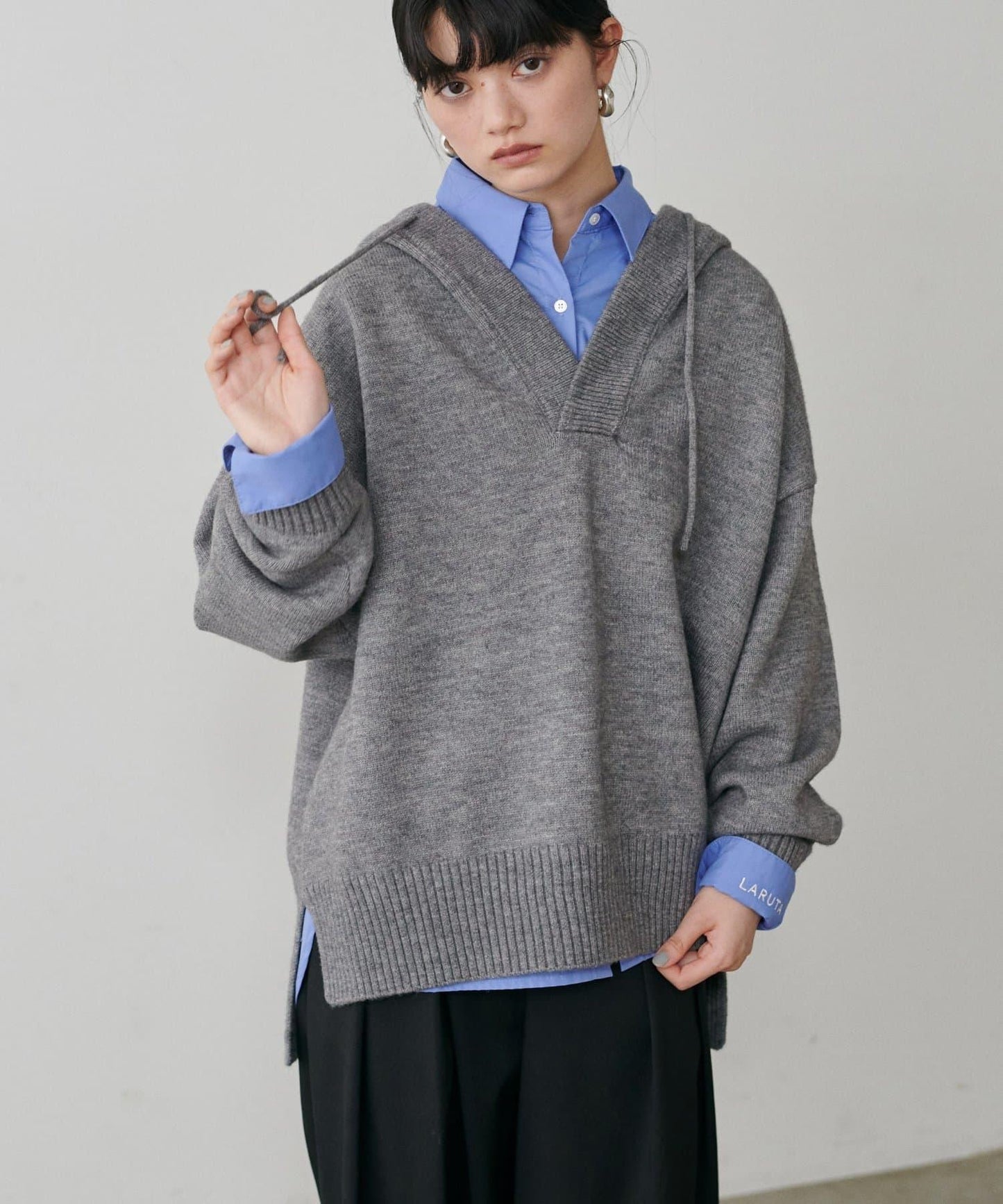 連帽針織套頭衫