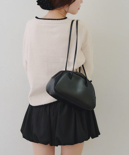 拼色條紋標誌針織衫