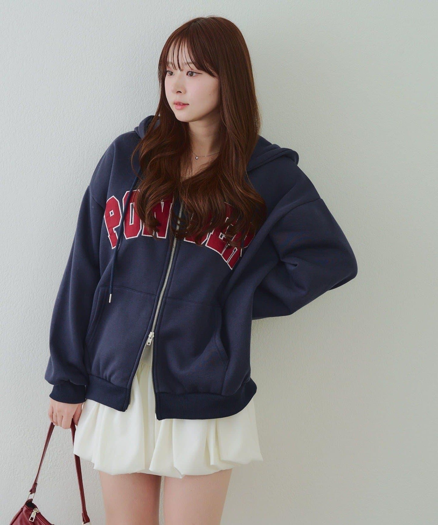 大LOGO拉鍊連帽衛衣