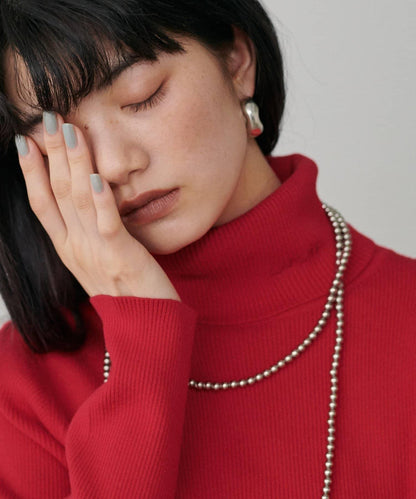 LARUTA標誌刺繡羅紋高領衫