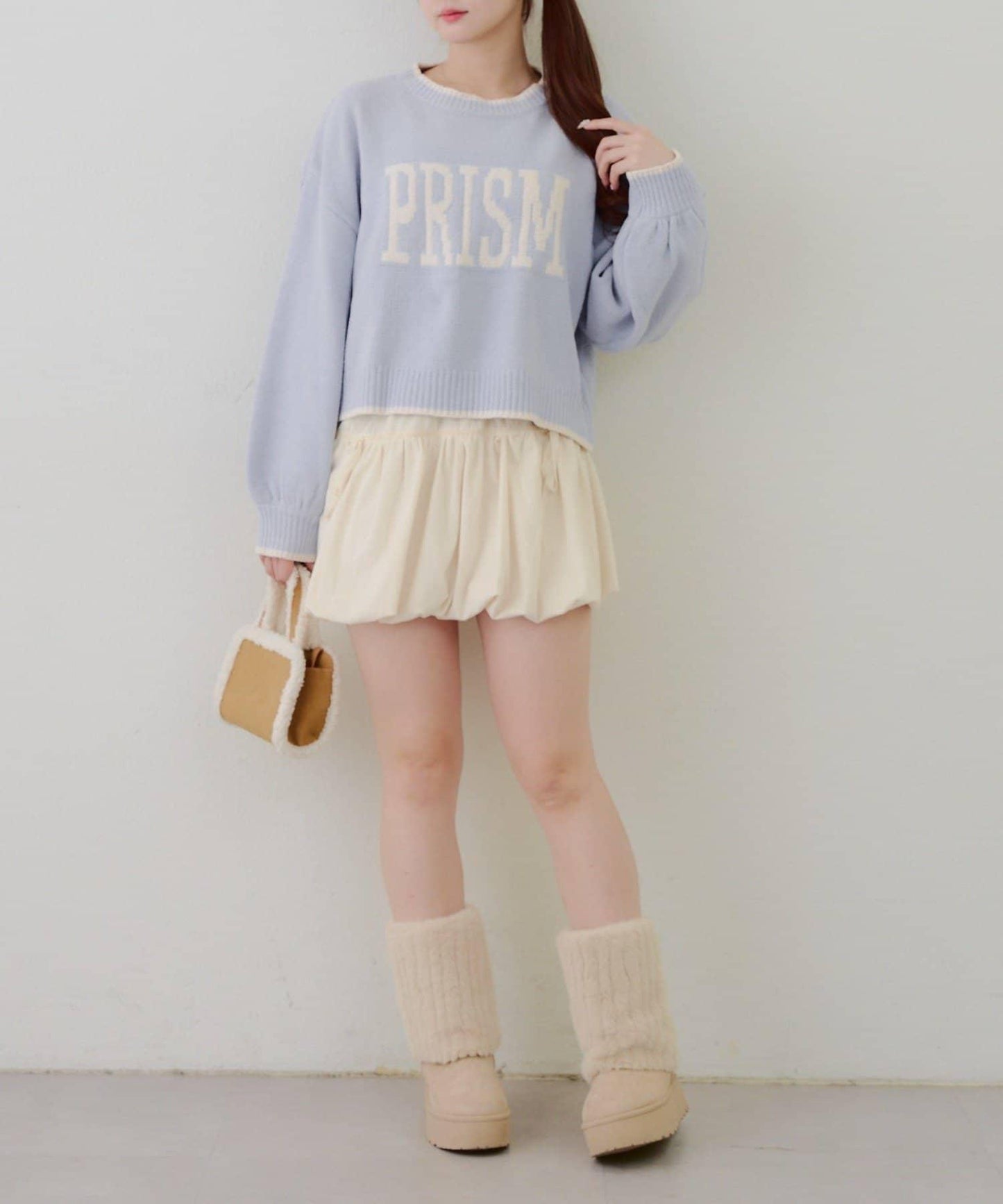 拼色條紋標誌針織衫