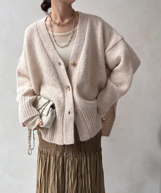 寬鬆版型V領針織開衫