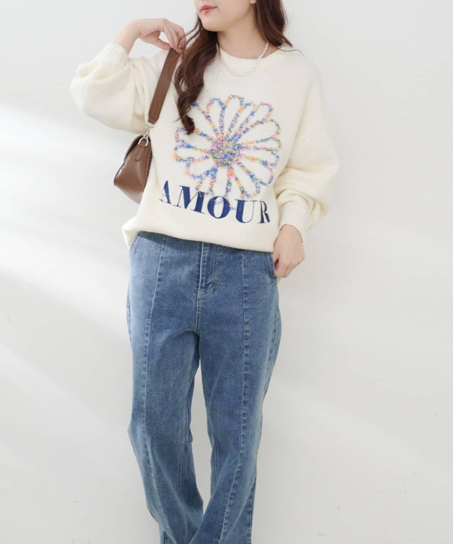 花卉提花針織衫