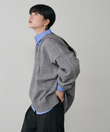 連帽針織套頭衫