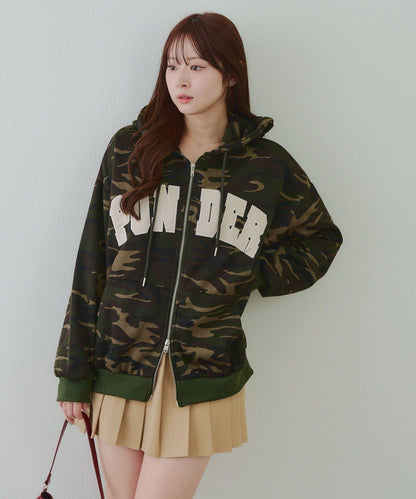 大LOGO拉鍊連帽衛衣