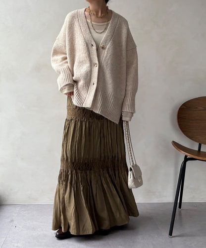 寬鬆版型V領針織開衫