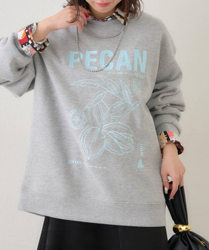 【NUNIFE】圖案刺繡加絨衛衣