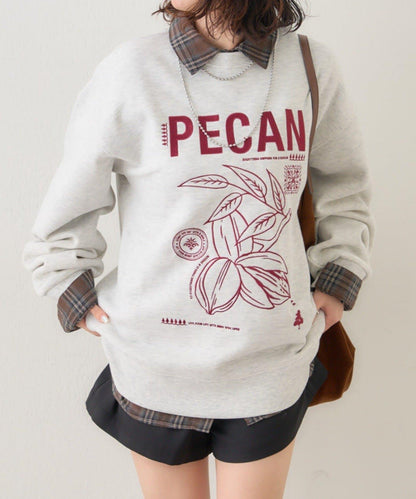 【NUNIFE】圖案刺繡加絨衛衣