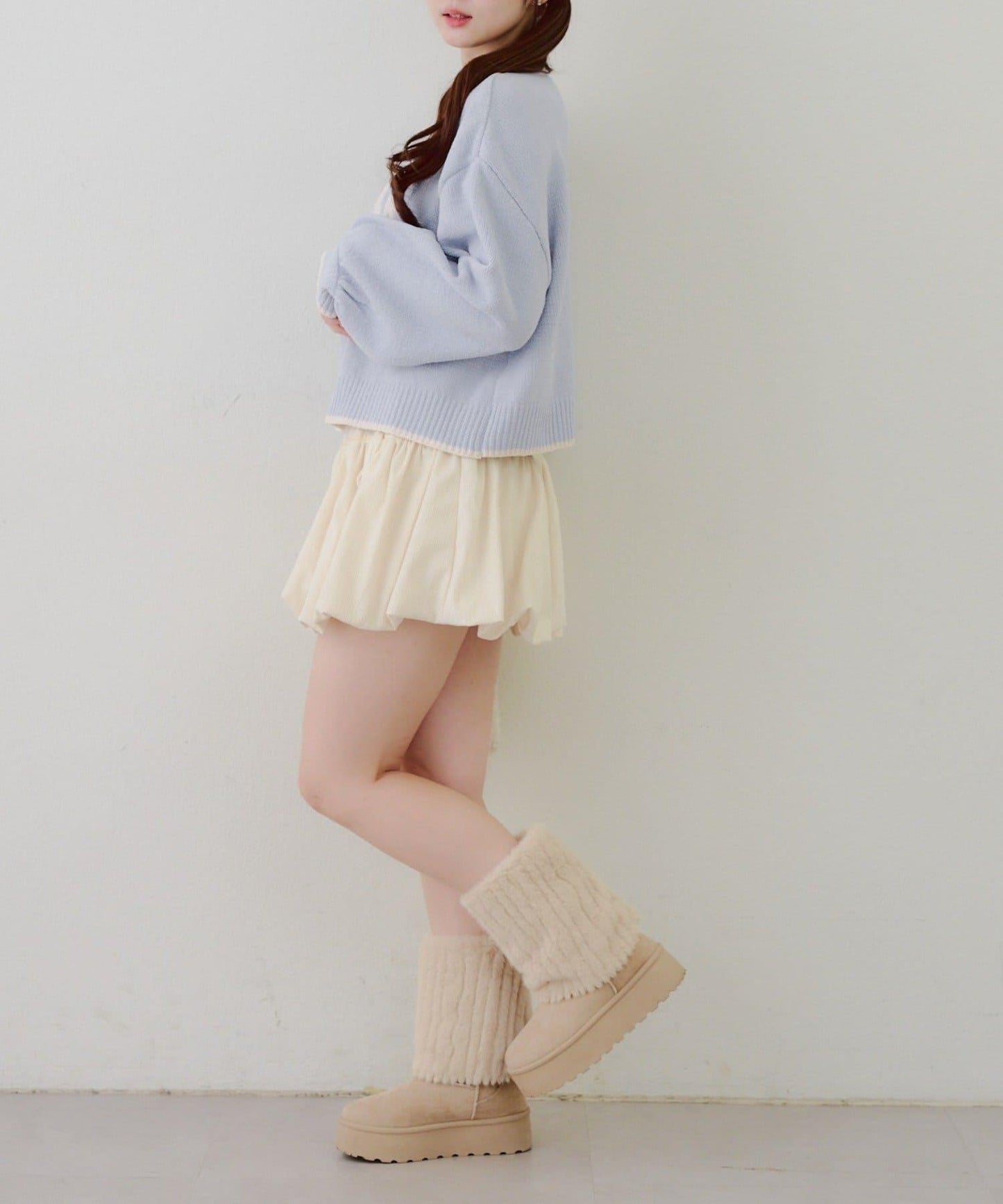 拼色條紋標誌針織衫