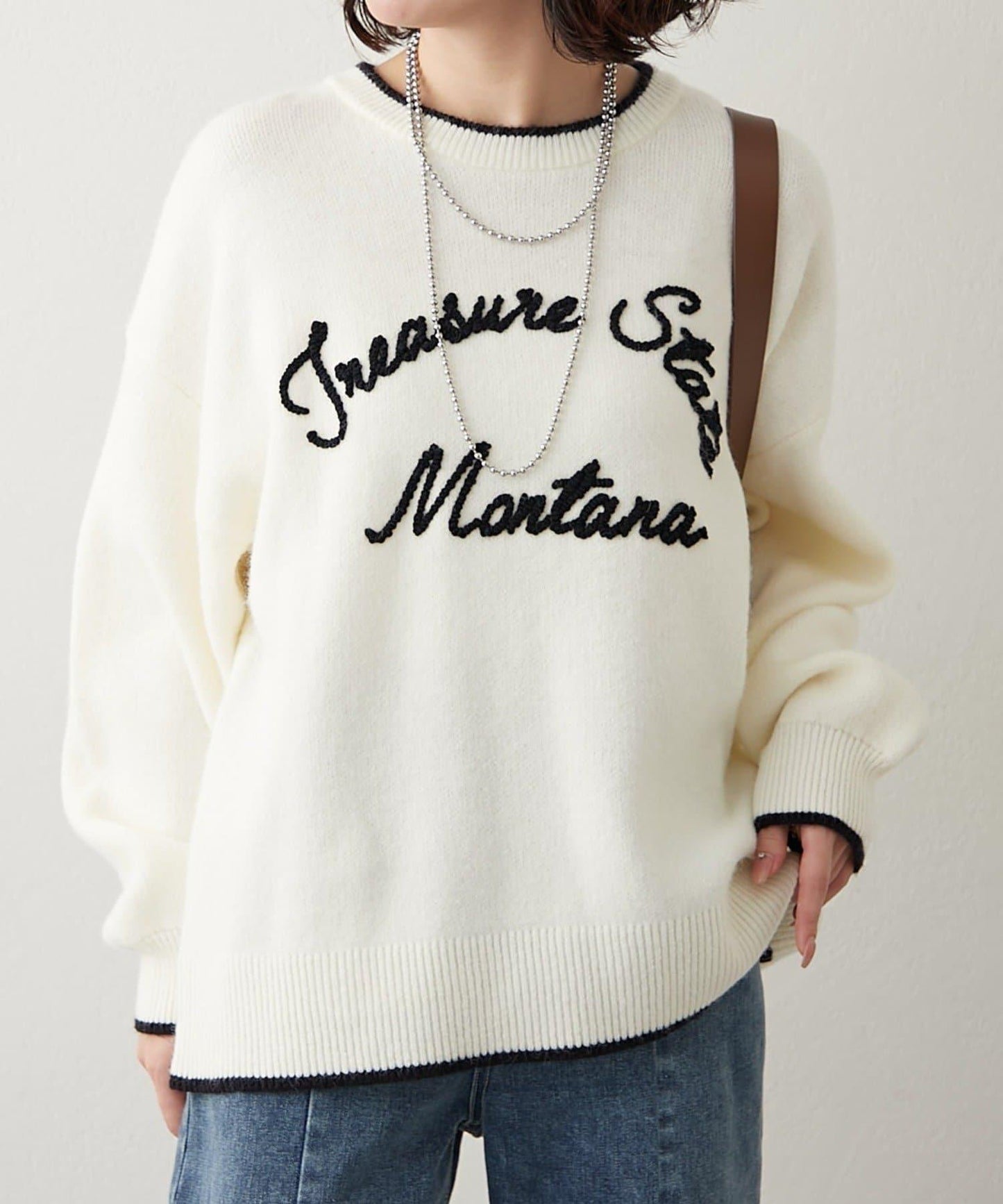 【NAO】繡花字母標誌套頭衫