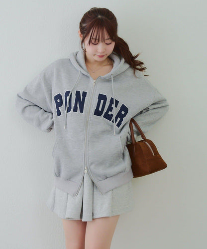 大LOGO拉鍊連帽衛衣