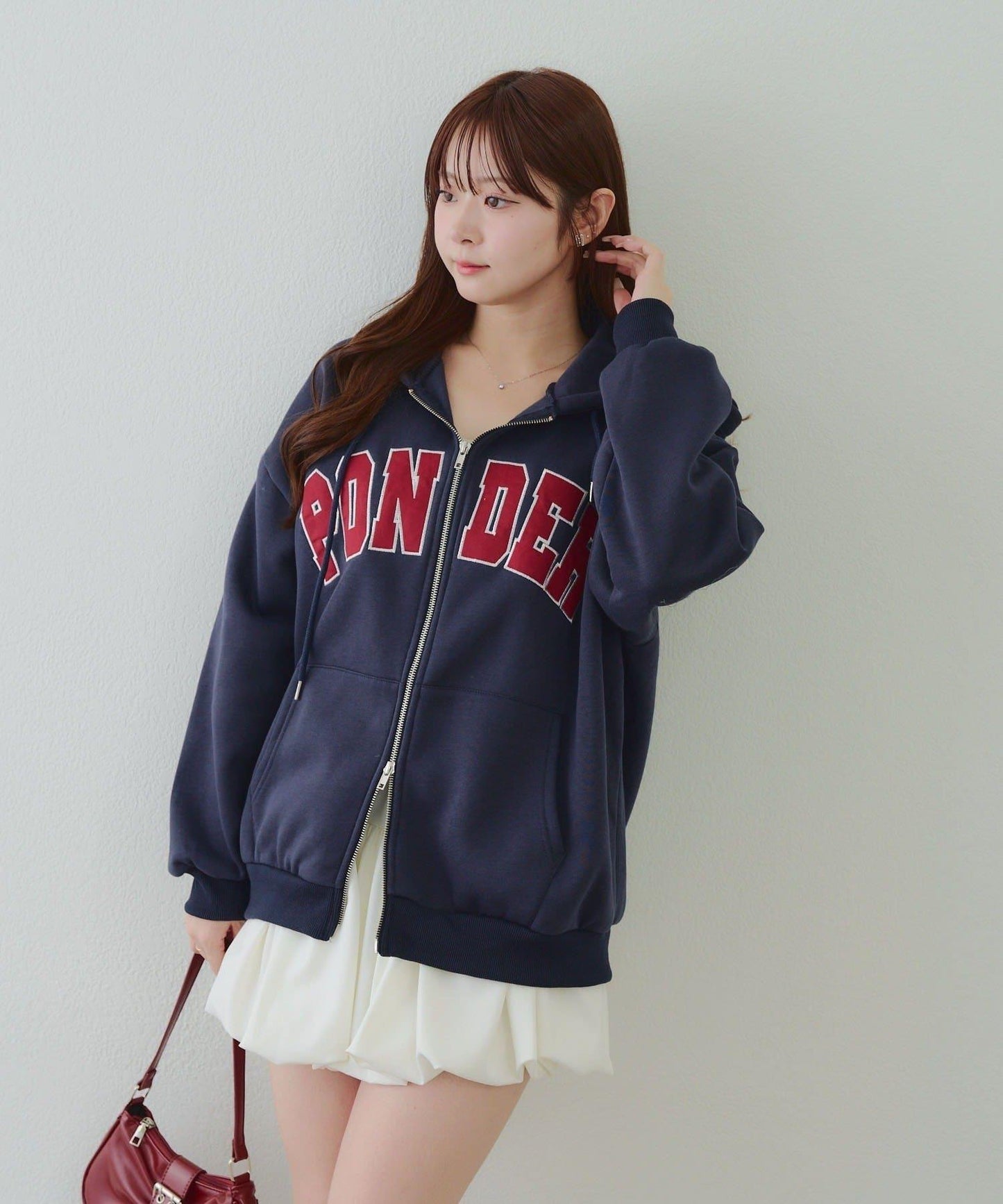 大LOGO拉鍊連帽衛衣