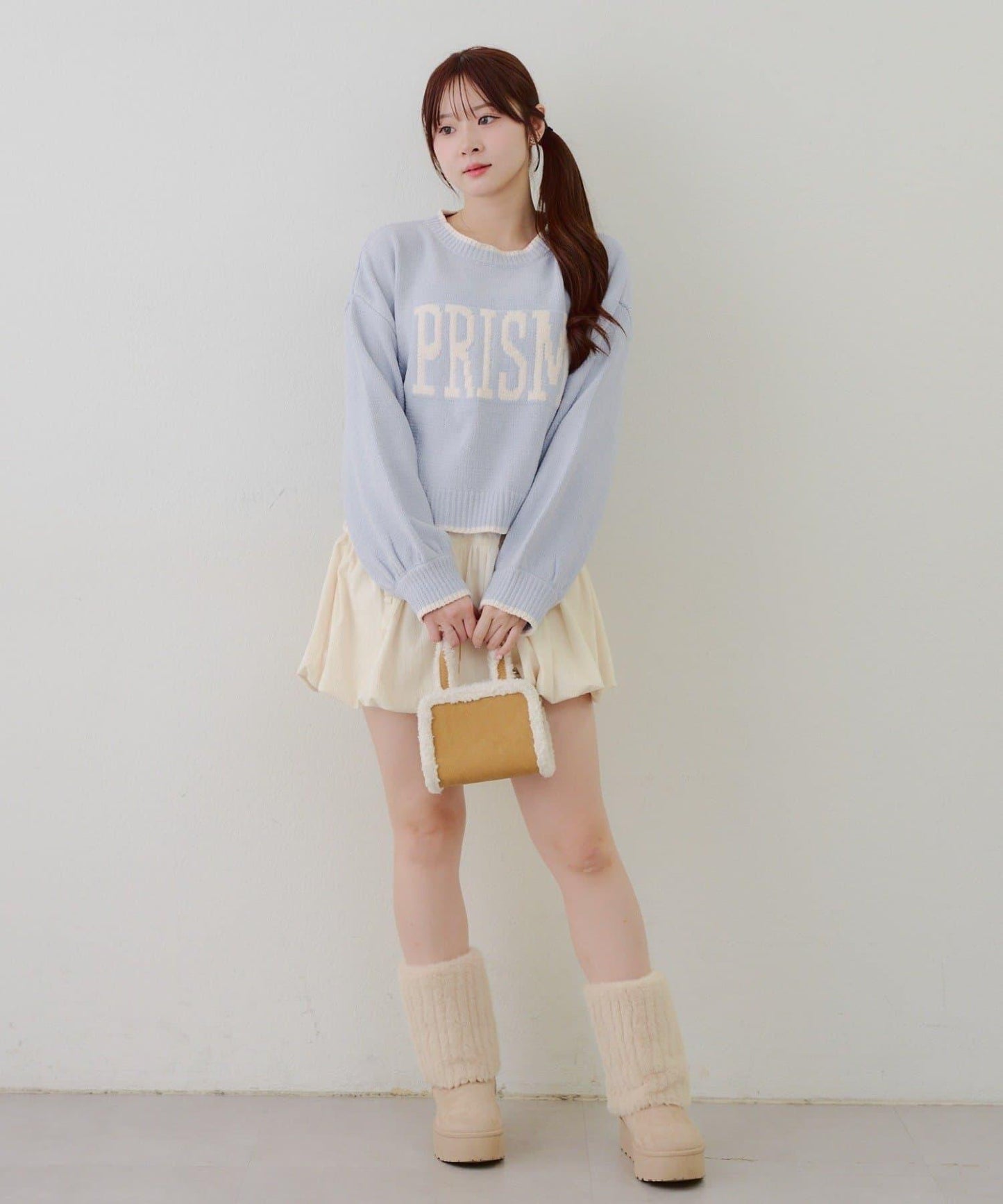 拼色條紋標誌針織衫