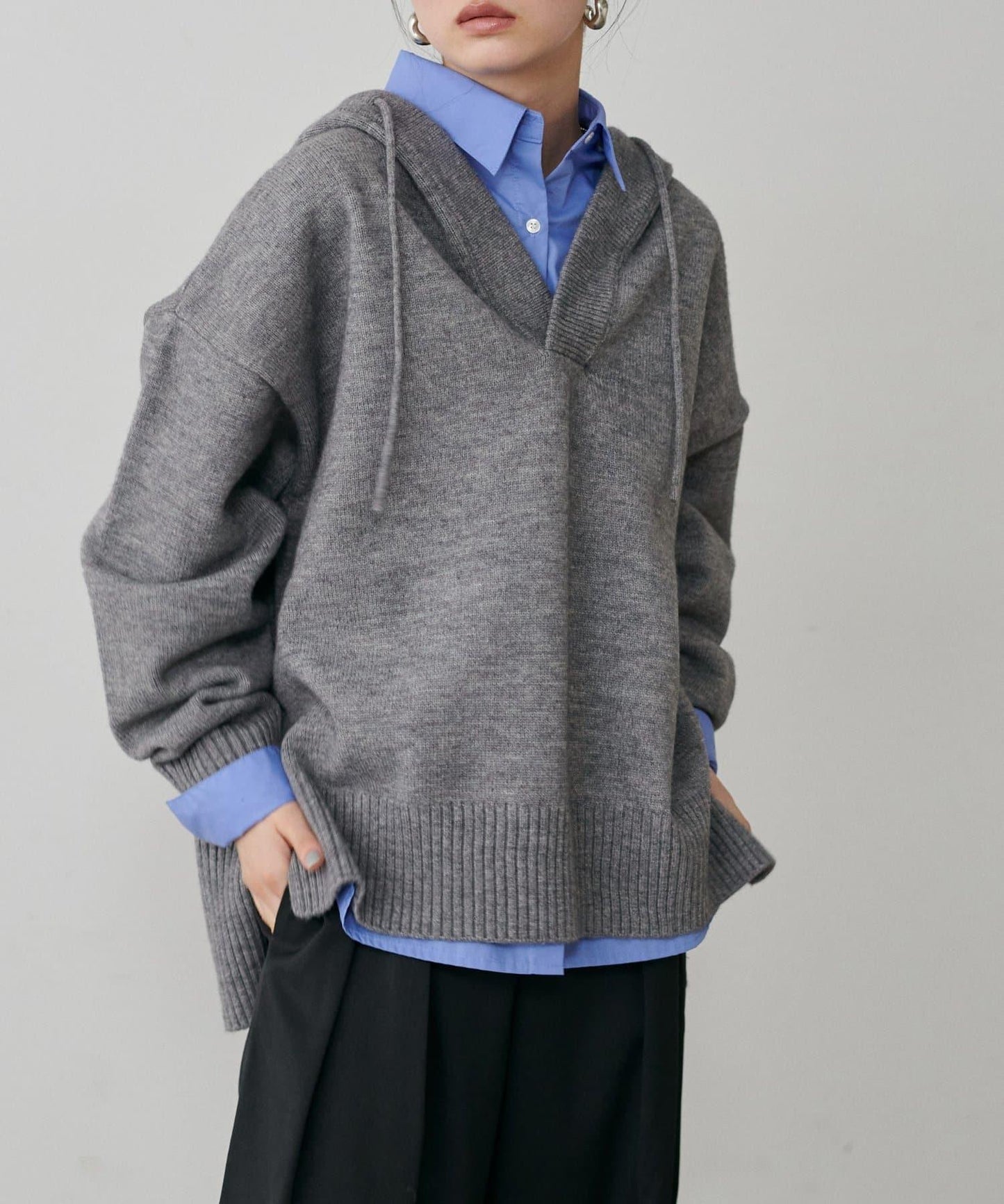 連帽針織套頭衫