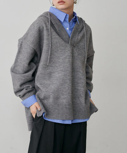 連帽針織套頭衫