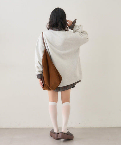 【NUNIFE】圖案刺繡加絨衛衣