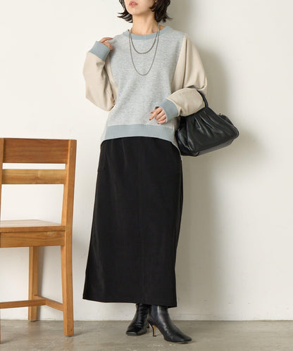 拼色蝙蝠袖箱型T恤