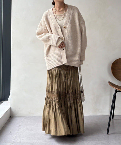 寬鬆版型V領針織開衫