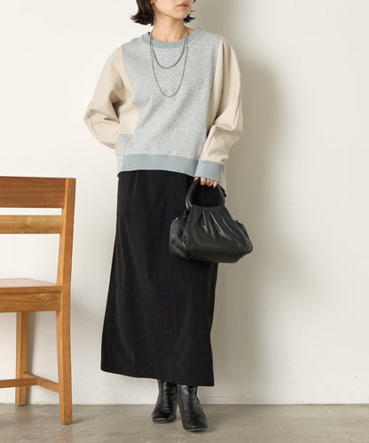 拼色蝙蝠袖箱型T恤