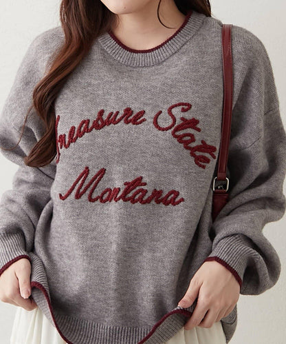 【NAO】繡花字母標誌套頭衫