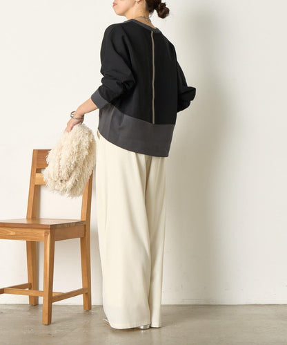 拼色蝙蝠袖箱型T恤