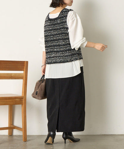 推文風格馬甲套裝襯衫