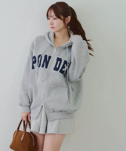 大LOGO拉鍊連帽衛衣