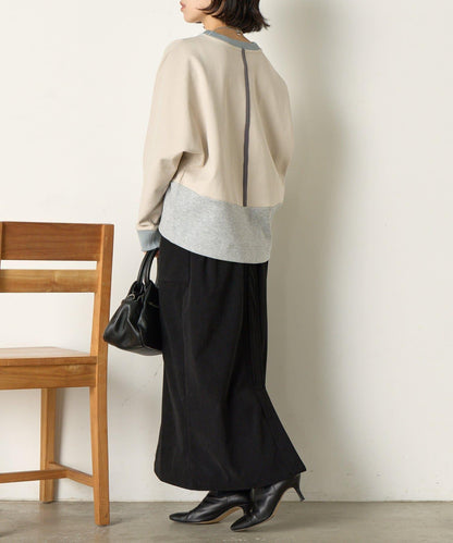 拼色蝙蝠袖箱型T恤