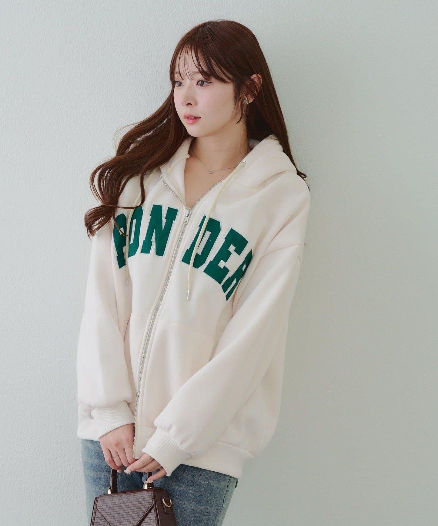 大LOGO拉鍊連帽衛衣