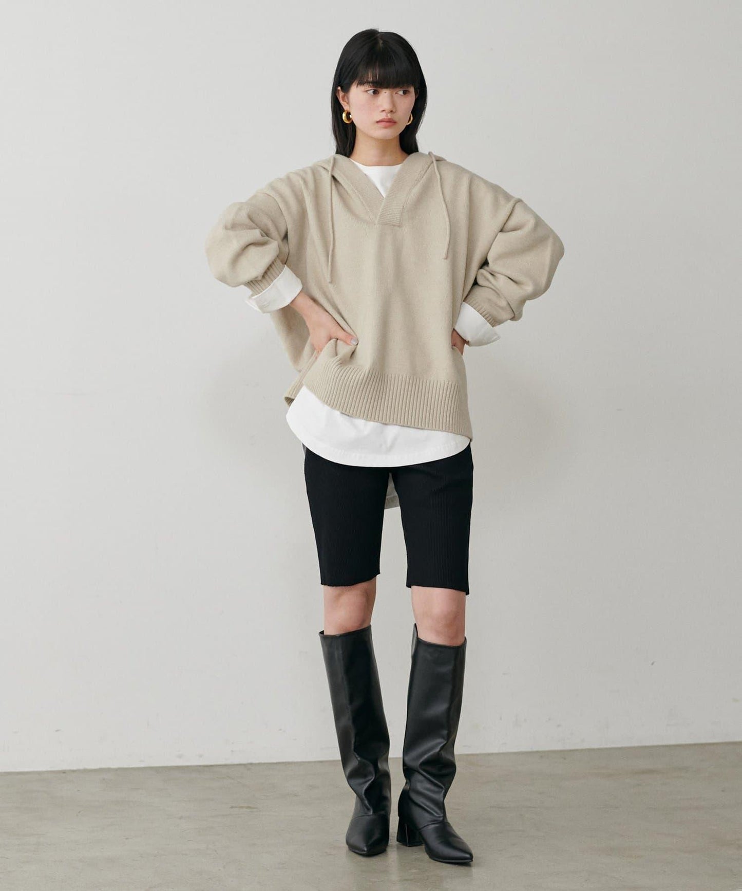 連帽針織套頭衫