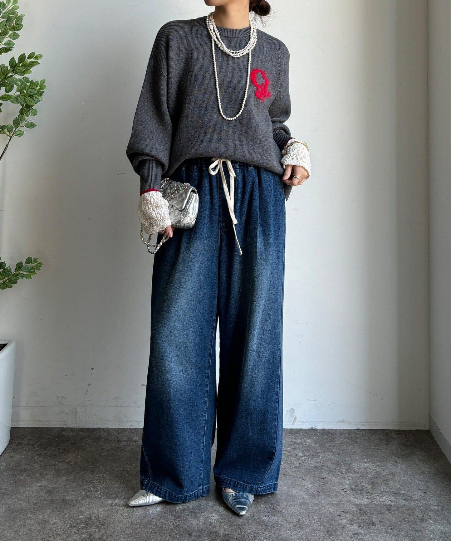 羽毛標誌針織衫