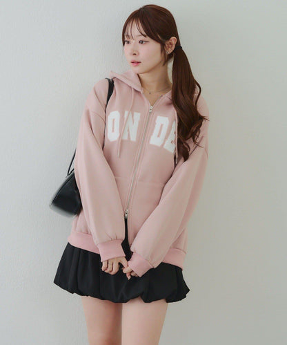 大LOGO拉鍊連帽衛衣