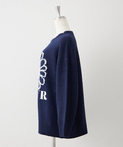 花卉提花針織衫