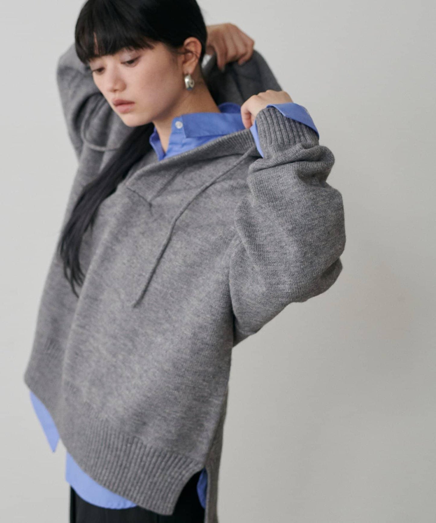 連帽針織套頭衫