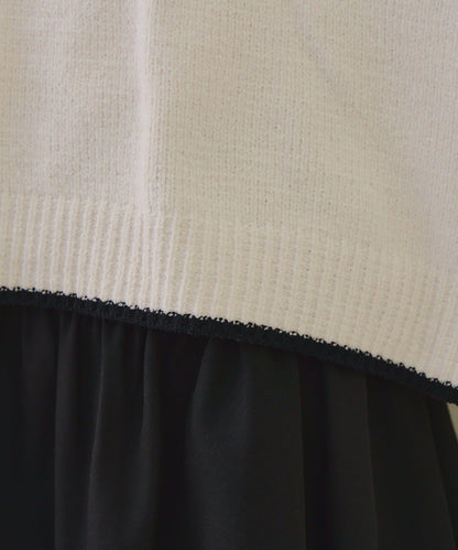 拼色條紋標誌針織衫