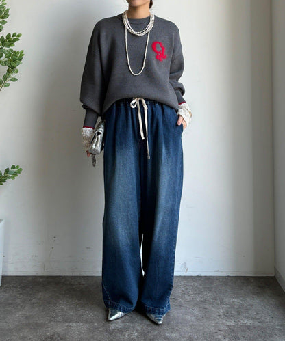 羽毛標誌針織衫