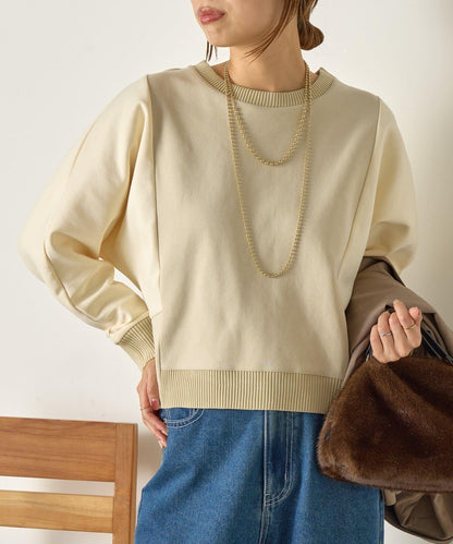 拼色蝙蝠袖箱型T恤