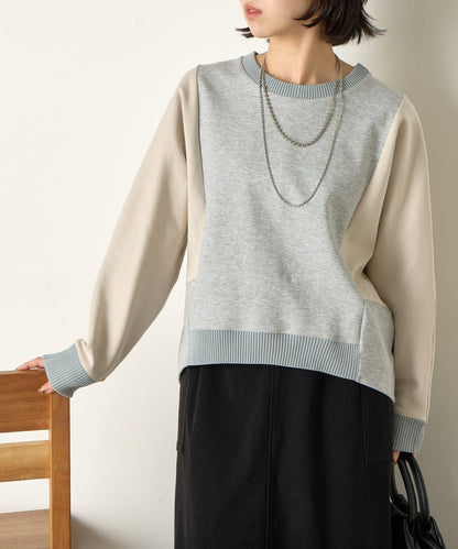 拼色蝙蝠袖箱型T恤