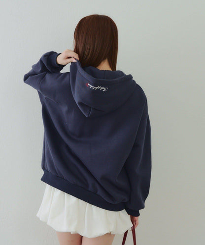 大LOGO拉鍊連帽衛衣