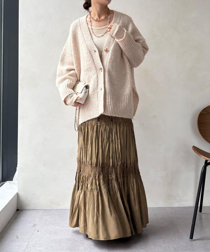 寬鬆版型V領針織開衫