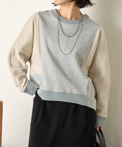 拼色蝙蝠袖箱型T恤