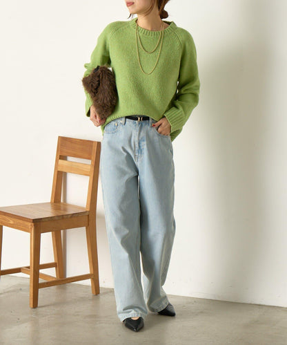 羊毛感圓領針織衫