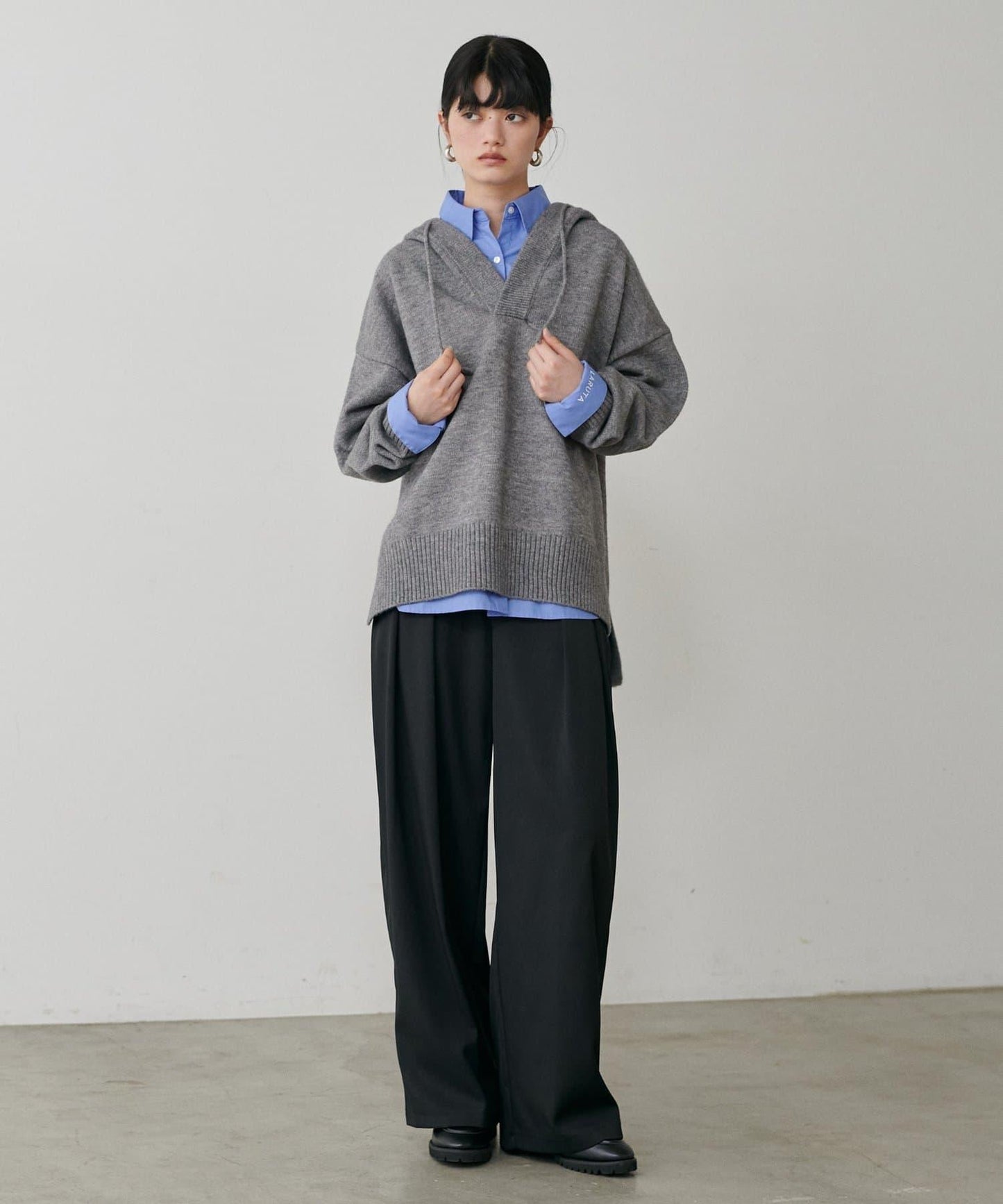 連帽針織套頭衫