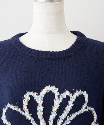 花卉提花針織衫