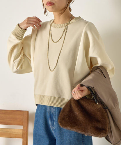 拼色蝙蝠袖箱型T恤