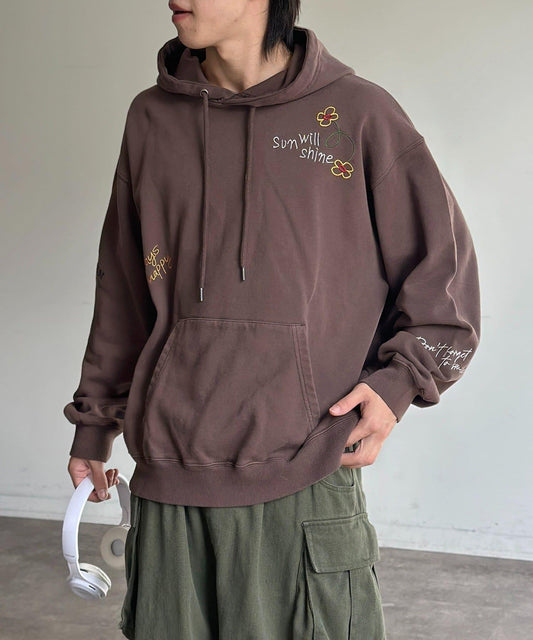 塗鴉刺繡連帽衛衣